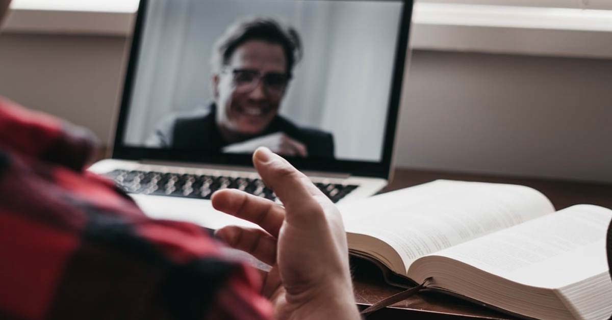 A student on a webinar call