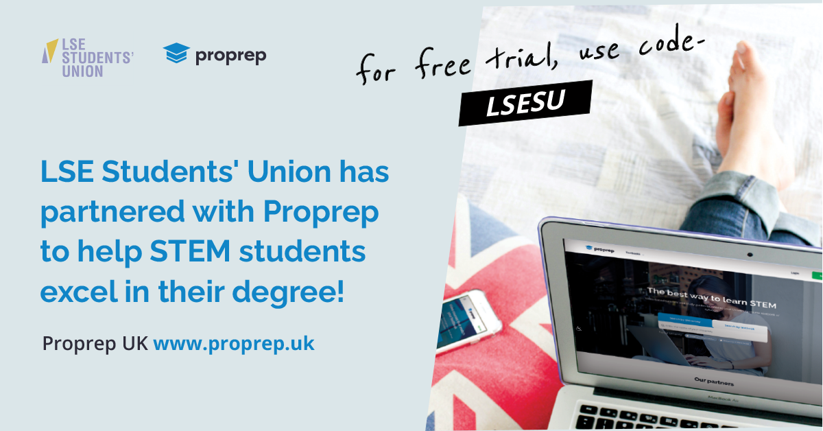 LSE Students' Union has partnered with Proprep to help STEM students excel in their degree!